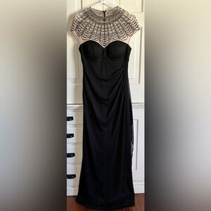 Elegant Xscape Black Evening Gown Size 6